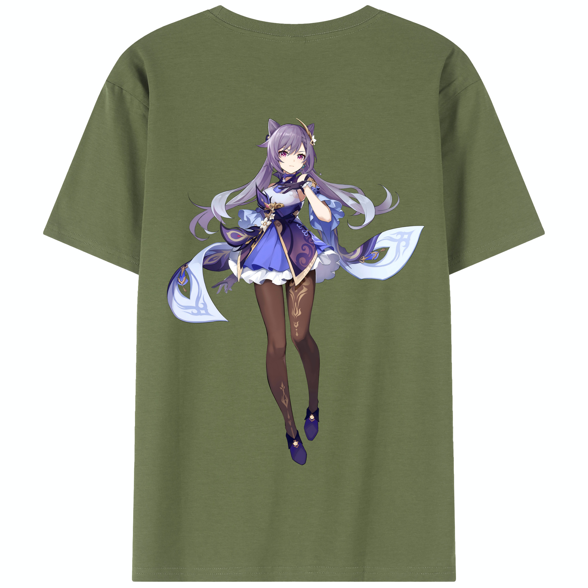 げんし神 刻晴 こくせい genshin Kokusei 綿100％半袖Tシャツ（背面プリント）